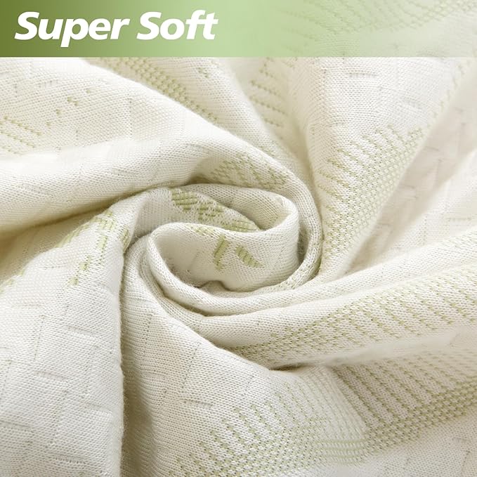 King Mattress Protector Waterproof Mattress Pad Washable Bamboo Rayon Mattress Cover Breathable Noiseless Bed Protector 5" - 21'' Elastic Fitted Deep Pocket