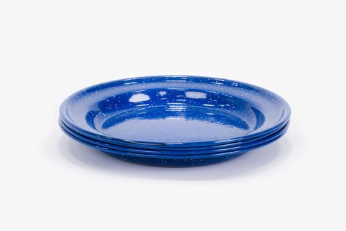 Enamelware for Camping and Backpacking - Camping Cookware Gear Essentials for Outdoor/Indoor Use and Backpacking Adventures (Made by Caddis Sports) (10 Inch Plate (4 Pack))