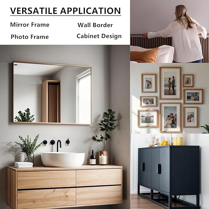 DESOMINOR 32FT Peel &Stick Wood Grain Wallpaper Border Removable Waterproof