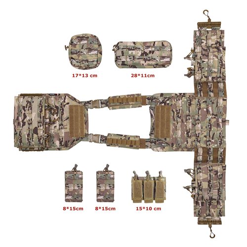 PIKEON Tactical Vest Quick Release Airsoft Vest for Man Outdoor Adjustable Breathable Vest (CP)