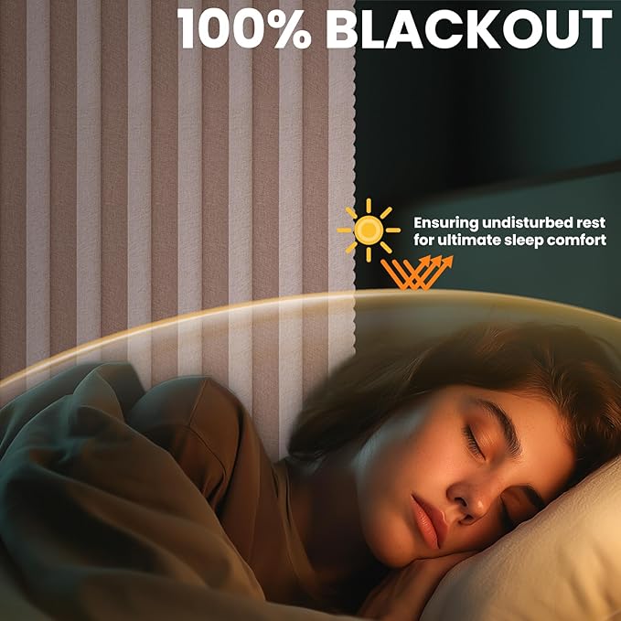 AJAZZ Blackout Curtain with Curtain Rods Included Invisible Accordion Doors