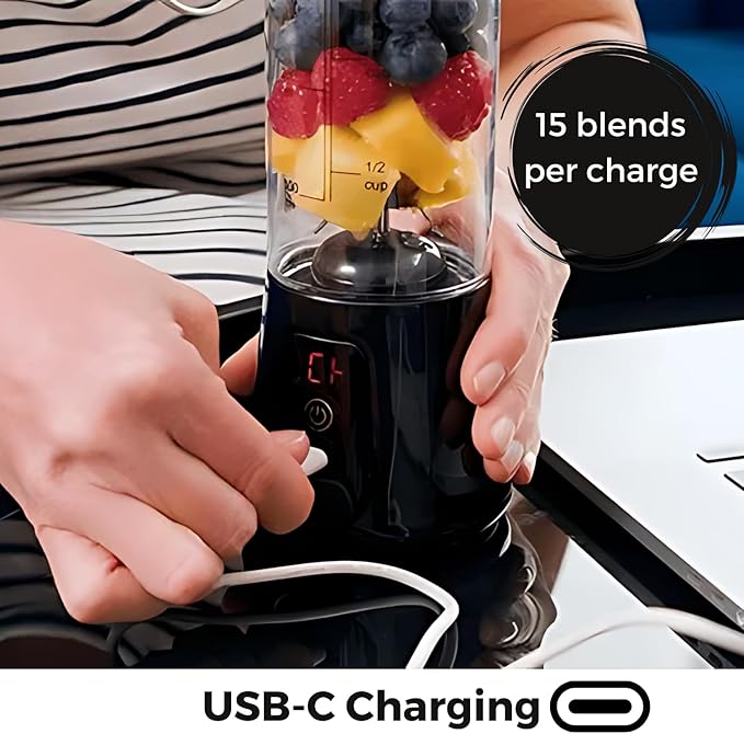 BLENDi Pro+ Portable Blender (17.5oz, Navy Blue) – Powerful 120W Motor, USB-C Rechargeable, Cordless Personal Blender Smoothies & Shakes – BPA-Free, Self-Cleaning, Travel-Friendly