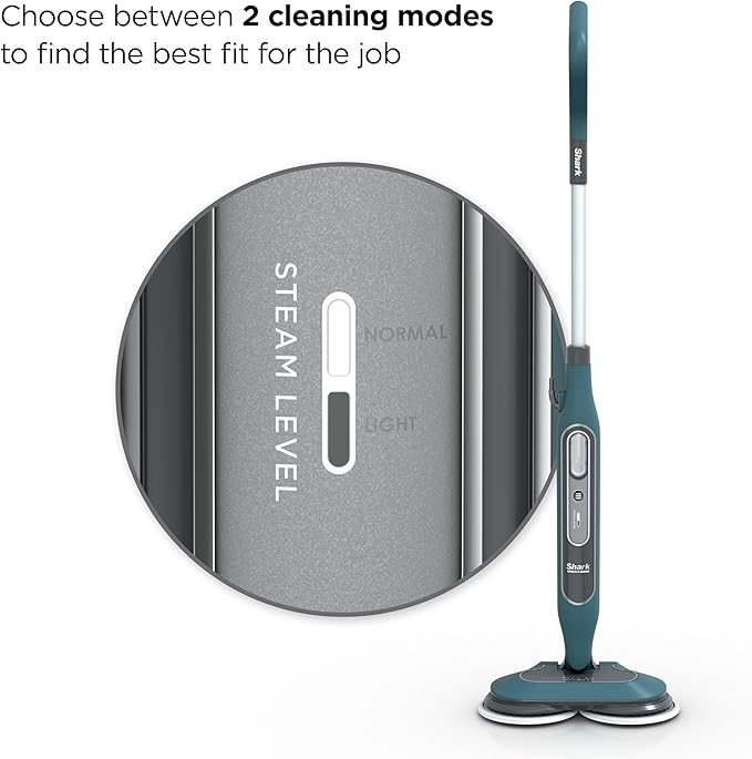 Shark Steam & Scrub All-in-One Scrubbing and Sanitizing Hard Floor Steam Mop, 2 Steam Modes, 2 Dirt Grip Soft Scrub Pads Included, XL Removable Water Tank, Swivel Steering, Teal, S8002BRN