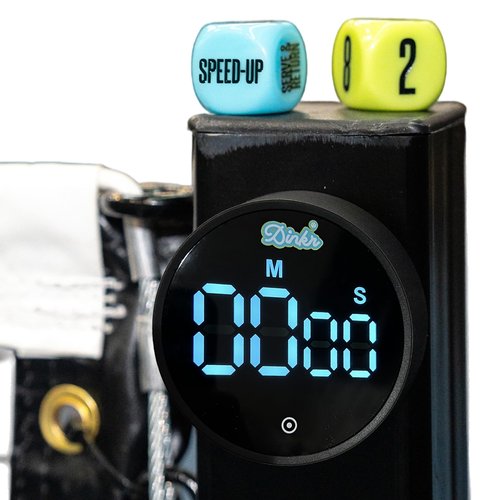 Dink'r Pickleball Timer for Games, Drills & Tournaments | Magnetic Court Timer + Free Drill Dice & Case