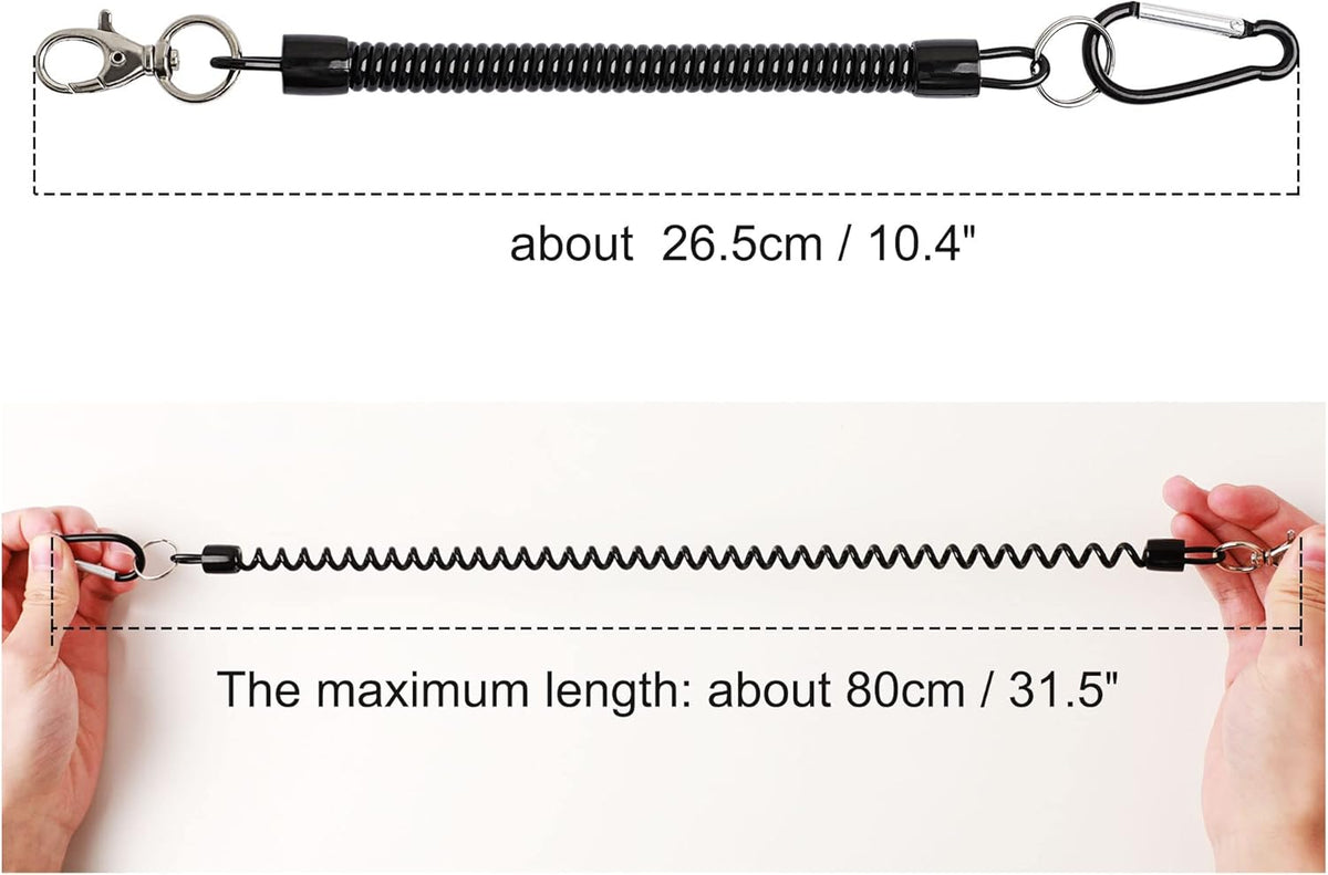 Retractable Fishing Lanyard with Lobster Clasp - Coiled Safety Cord for Fishing, Climbing, Boating