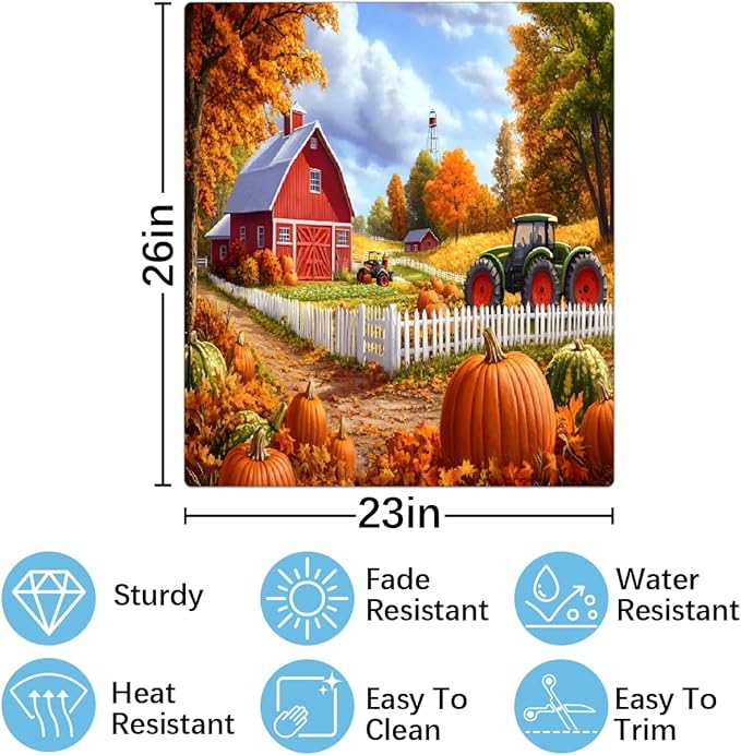 Autumn Fall Farm Pumpkin Dishwasher Magnet Cover for The Front Magnetic Dishwasher Door Covers Dish Washer Sticker Wrap Home Decorative Appliances Panel Decal Kitchen Decor 23" x 26" (Magnetic)