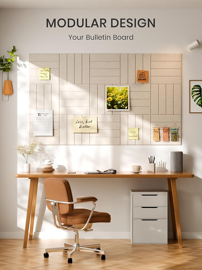 Bumusty Large Cork Board Alternative-36 x 24" Felt Bulletin Board Tiles