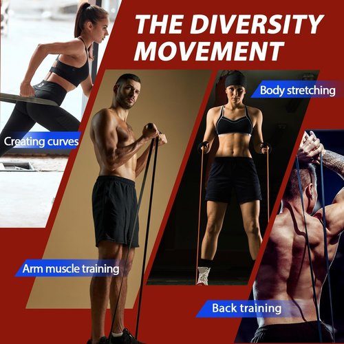 LEEKEY Resistance Bands - Versatile Exercise Bands with Door Anchor for Strength Training & Physical Therapy