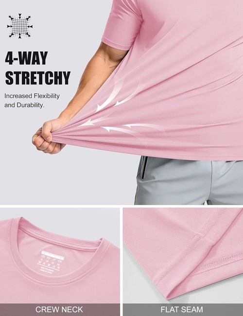MAGCOMSEN Men's UPF 50+ Quick-Dry Athletic T-Shirt | Performance Running & Swim Tee