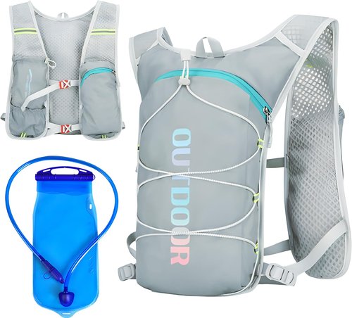 Hydration Backpack with 2L Water Bladder, Water Bottle Backpack for Women&Men,5 oz Ultra Lightweight Water Backpack for Running Cycling Hiking Camping