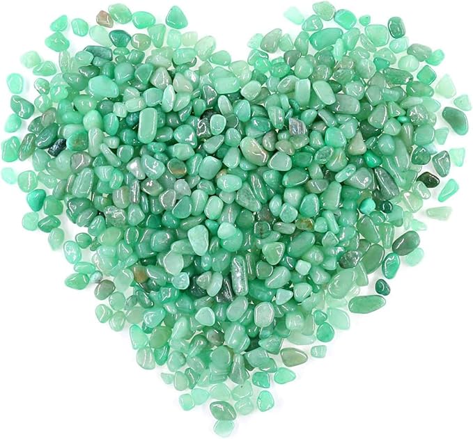 WAYBER Decorative Rock Stones, 1 Lb/460g Irregular Green Crystal Pebbles Quartz Gravel for Aquarium Turtle Tank Decoration/Succulent Plant Landscape/Flowerpot Vase Ornament