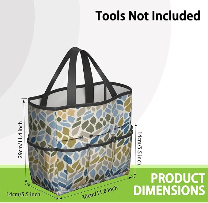 Paisley Garden Tool Bag - Waterproof Garden Tote with 8 Pockets, Large Storage Home Organizer Gardening Tool Oxford Bag for Garden Tools Kits Holder, Ideal Outdoor Gardening Gift for Women & Men