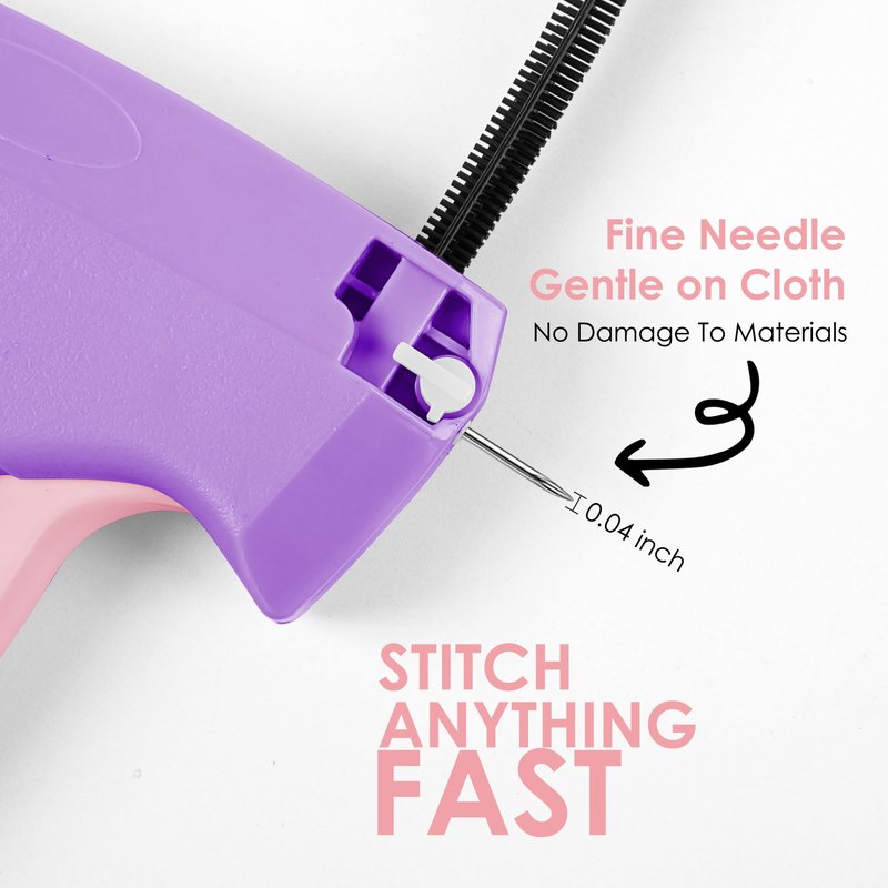 Stitch Gun for Clothes - Handheld Stitch Gun Quick Clothing Fixer - Tagging Gun - Includes 6 Needle, 1000 Black Fasteners & 1000 White Fasteners