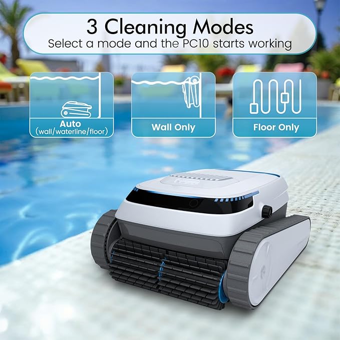 Pool Vacuum for Inground Pools, 45,000Pa Power, Smart Navigation, Cordless Robotic Pool Cleaner for Pool Floor, Wall & Waterline, 120min Runtime, Suitable for Inground and Above Ground Pools