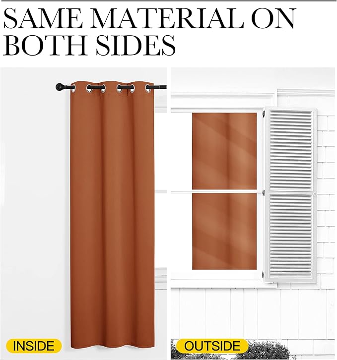 NICETOWN Burnt Orange Blackout Curtains