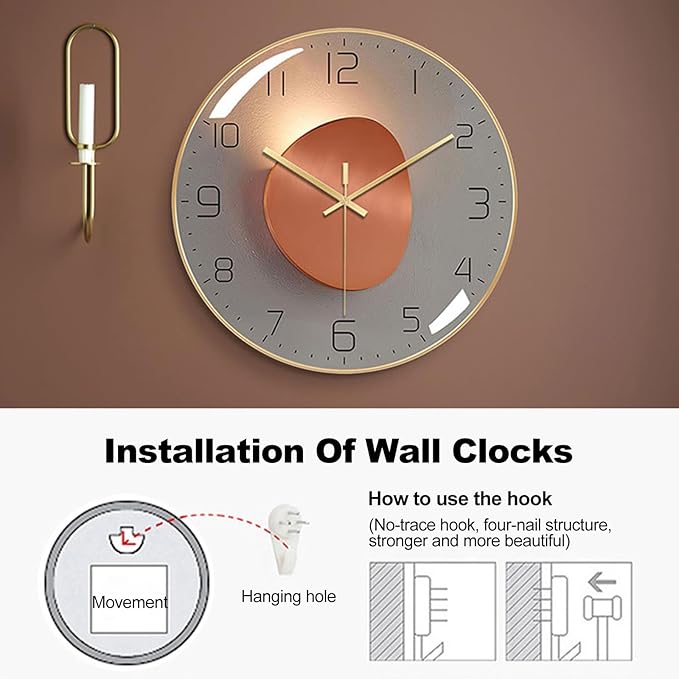 Ergocar Art Deco Silent Wall Clock
