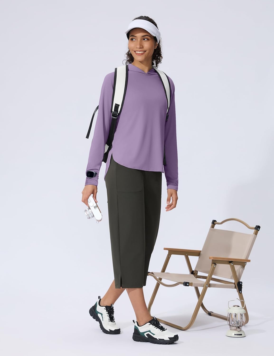 Skiennix Women's UPF 50+ Sun Shirt - Lightweight Long Sleeve Hoodie for UV Protection | Perfect for Hiking & Fishing