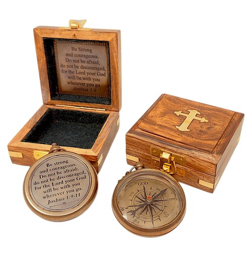 God My Lord Compass - Compass Gift Inspirational Quote Engraved, Graduation Gift, Confirmation Gift, Religious Gift for Men Women Boys Girls Teenage Kids, Baptism Gift