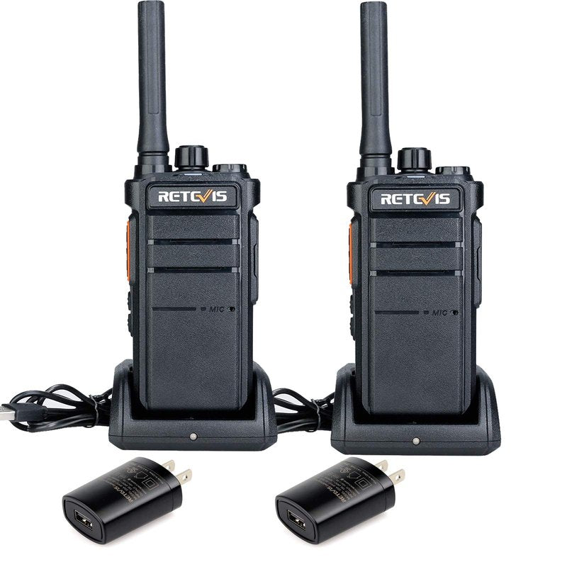 Retevis RB26 Walkie Talkies Long Range, Extended Range Two-Way Radios, Repeater Compatible, 2000mAh Rechargeable Battery, USB-C Charging, Flashlight, Emergency Radios for Camping,Hiking(2 Pack)