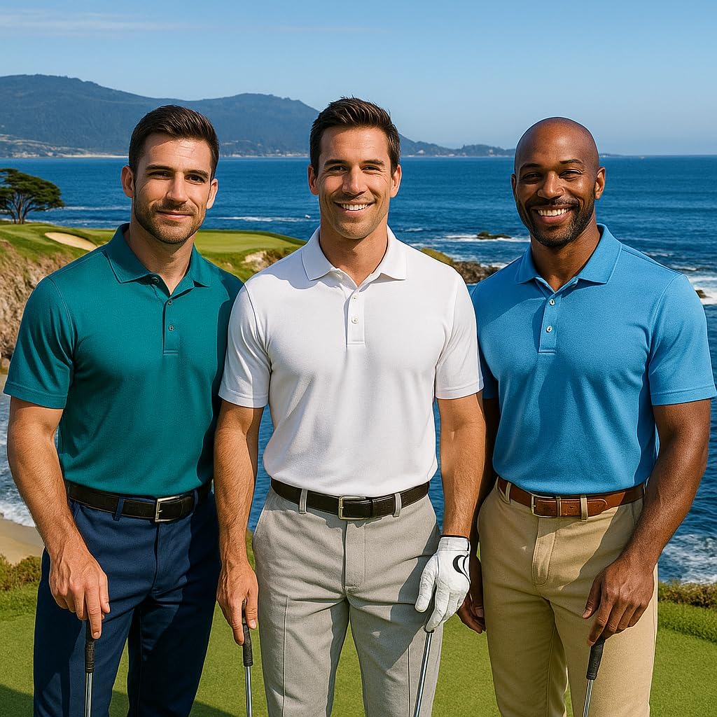 Skiennix Golf Shirts for Men - Dry Fit Short Sleeve Polos in Regular & Big Tall Sizes