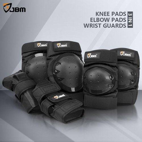JBM Knee Pads, Elbow Pads & Wrist Guards Set - Protective Gear for Inline Skating & Skateboarding