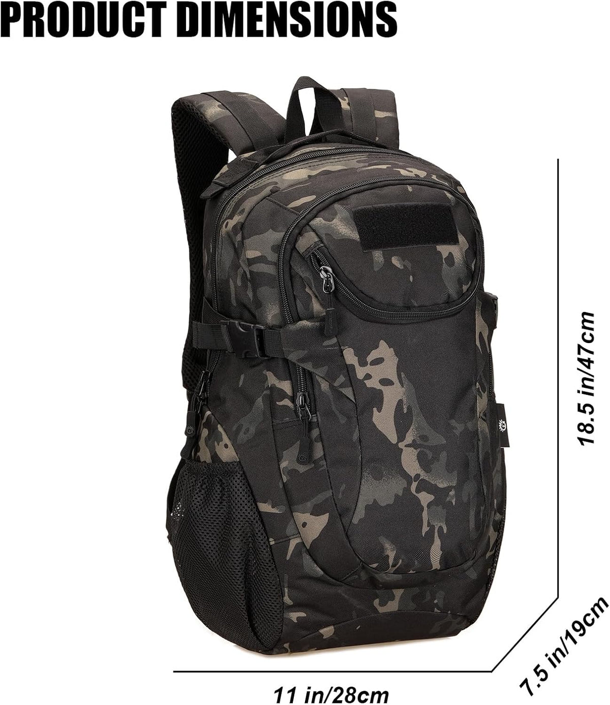 Tactical Military Motorcycle Backpack with Rain Cover & Patch - Outdoor Hiking & Camping
