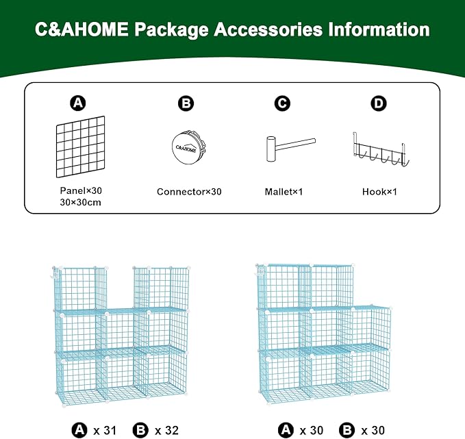 C&AHOME Wire Cube Storage, 8