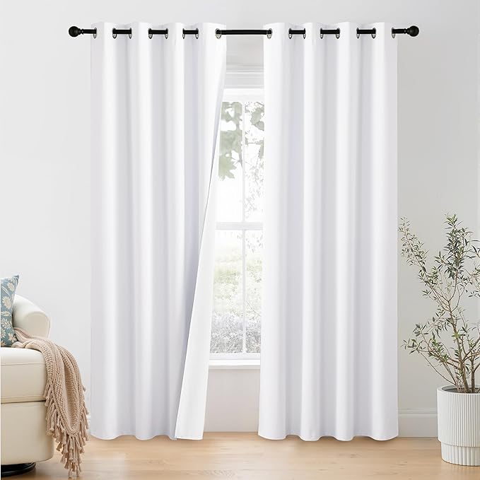 NICETOWN 100% Blackout Window Curtain Panels 86 inch Length