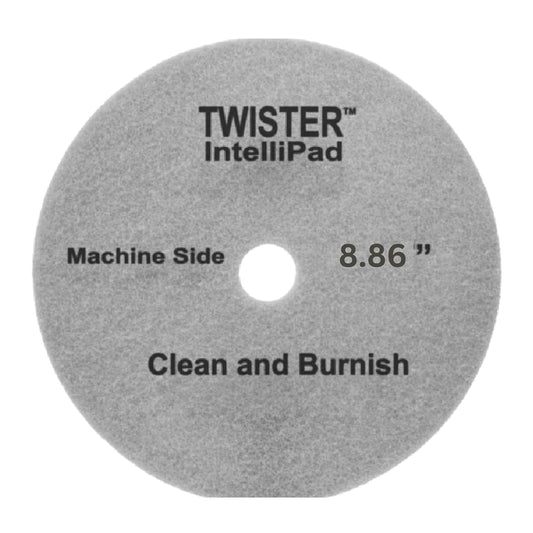 Diversey DD1231448 TASKI Twister Intellipad Diamond Coated Floor Machine Cleaning Pad, Made in USA, Burnish to High Super Gloss Finish, Grey/Brown, 8.86-inch (Pack of 2)
