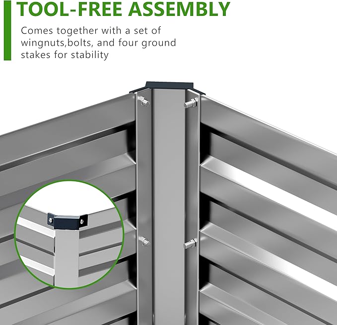 2PCS 9x3x1ft Galvanized Raised Garden Bed Kit,Metal Planter Box for Vegetables,Flowers,Herbs Durable Rust-Resistant Patio Gardening Beds,Silver