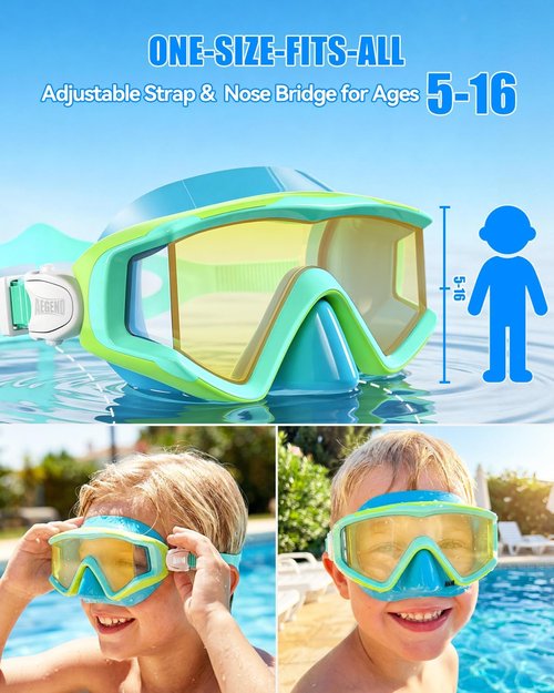 Aegend Diving Mask - Panoramic Anti-Fog Goggles for Snorkeling, Scuba Diving & Swimming | Comfort Fit with Mesh Bag