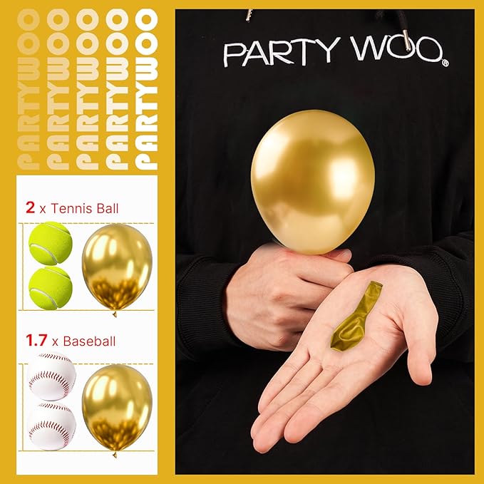 PartyWoo Metallic Gold Balloons 50pcs 5 Inch Small Mini Chrome Gold Latex Balloons for Graduation Baby Shower Gender Reveal Wedding Bachelorette New Year Birthday Party Decorations Gold-G101