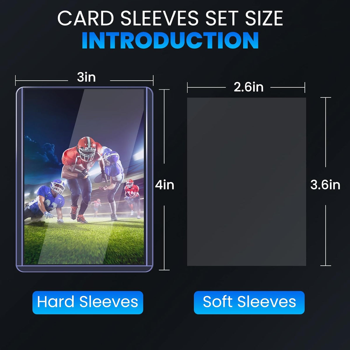 Skiennix 600 Card Sleeves - Hard Plastic Top Loaders with 300 Penny Sleeves | 3" x 4" Trading Card Protectors