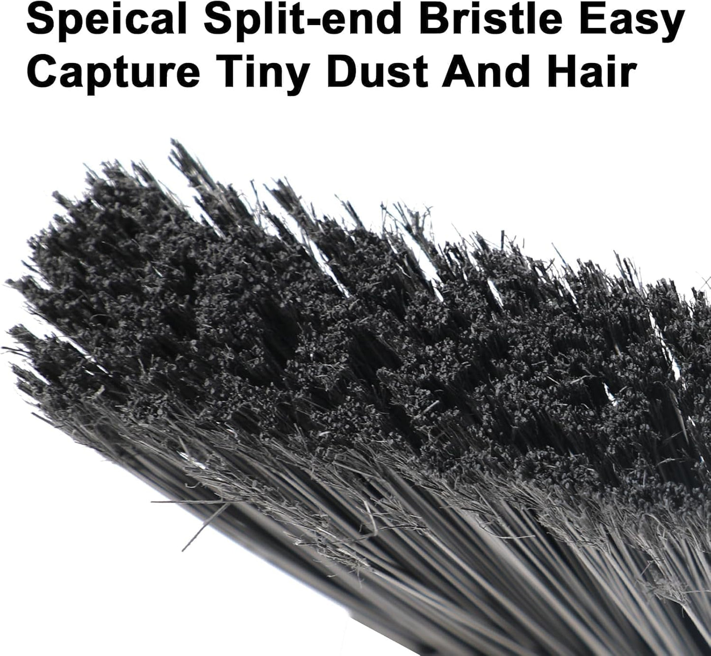 Heavy Duty Broom, Brooms for Sweeeping Indoor, Angle Broom with Long Pole, Outdoor Broom for Courtyard Garages Slidewalk, Indoor Broom for Kitchen Lobby Canteen Black