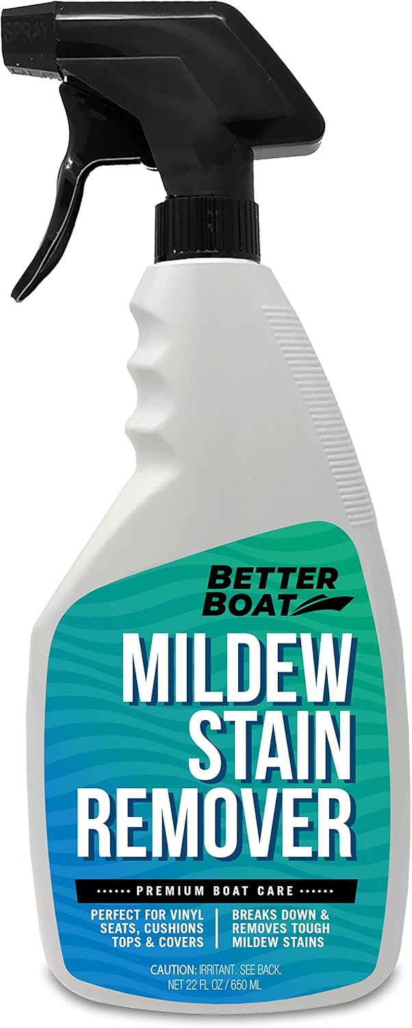Better Boat Mold and Mildew Stain Remover - 22oz Spray for Fabric, Vinyl, Tile & Grout Cleaning