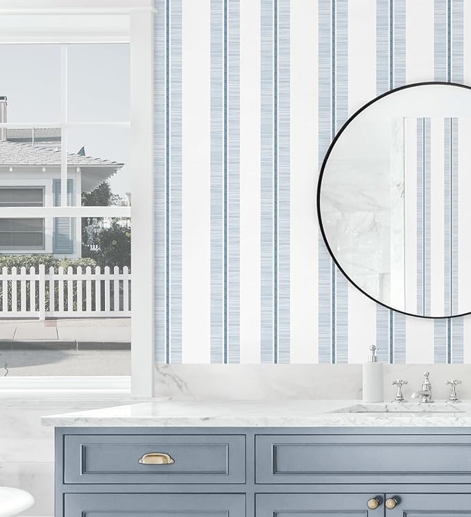 NextWall Beach Towel Stripe Peel and Stick Wallpaper