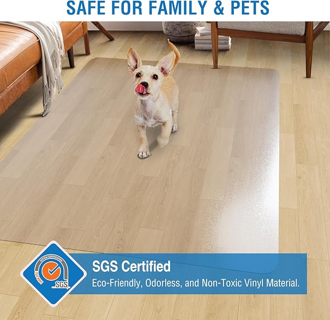 Clear Chair Mat, FUNMAT 36" x 28" Chair Mat for Hard Floors, Vinyl Floor Mat for Home Office Kitchen Living Room, Not for Carpet