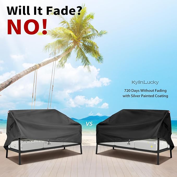 KylinLucky Outdoor Patio Sofa Cover fit 58 x 40 x 33 inch, 57 x 39, 56 x 38 Waterproof Weatherproof Heavy Duty 420D Garden Furniture Cover for Outside Sofa Couch
