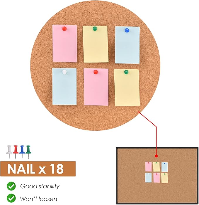 Cork Board Bulletin Board 48" x 36", Office Board