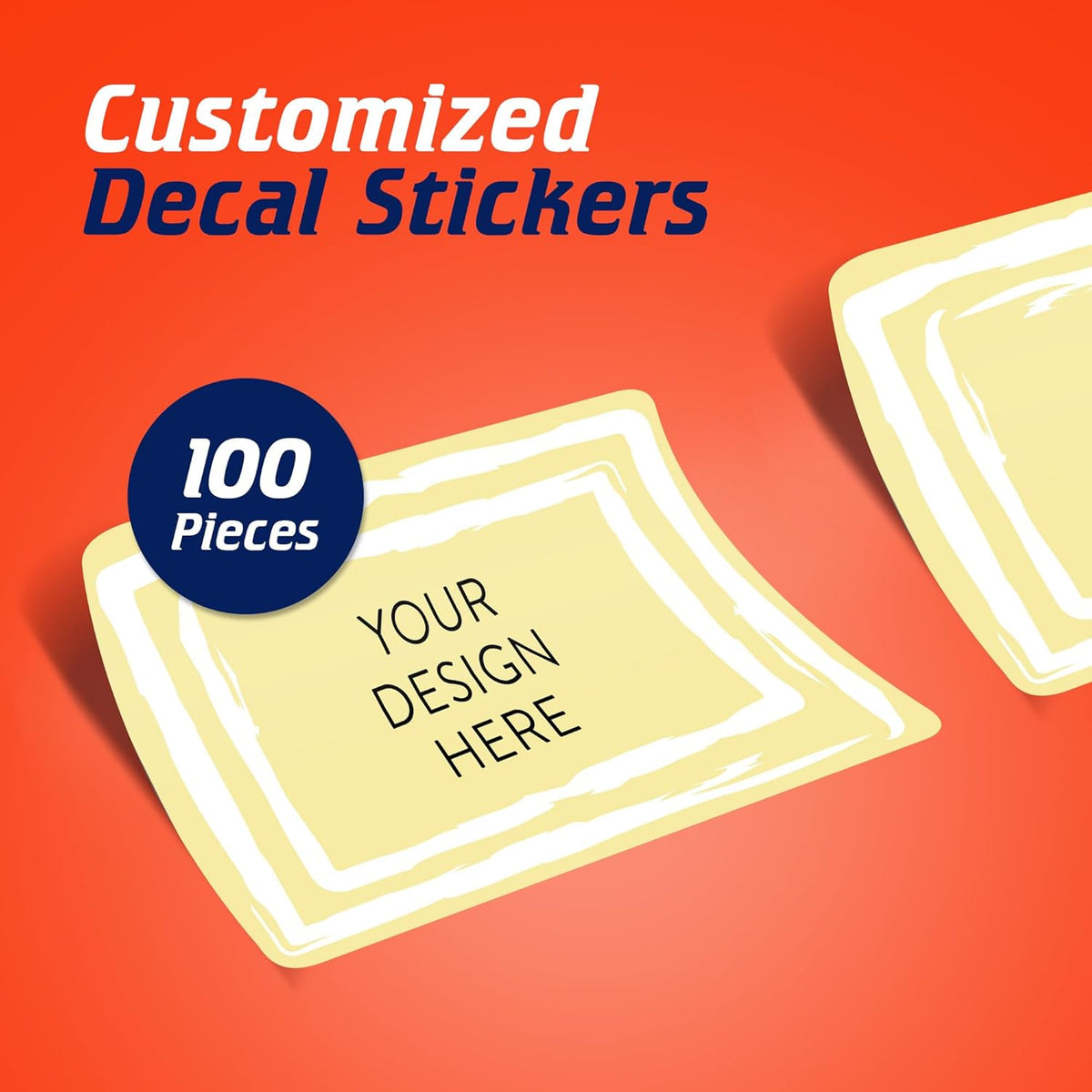 100 Custom Vinyl Stickers - Upload Your own Image, Text, Design, Logo - Personalized Logo Labels for Handmade, Packaging, Bottle, Jars, Candle, Brand Stickers (Lemon Swirls, 3x2)