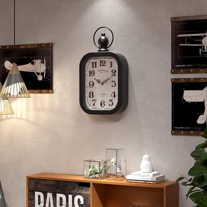 Menterry Small Retro Rectangle Wall Clock
