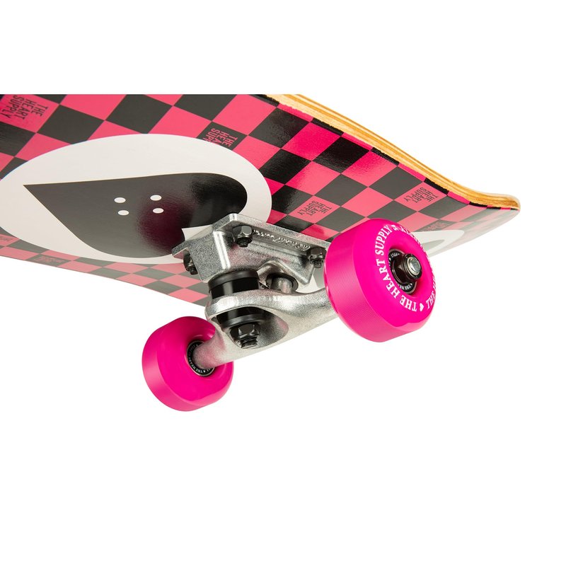 The Heart Supply Complete Skateboard Team Checkerboard 31.35" x 8.0" 7-Ply Maple Blend Construction Full concave, 54mm Wheels, Max Weight 220lbs