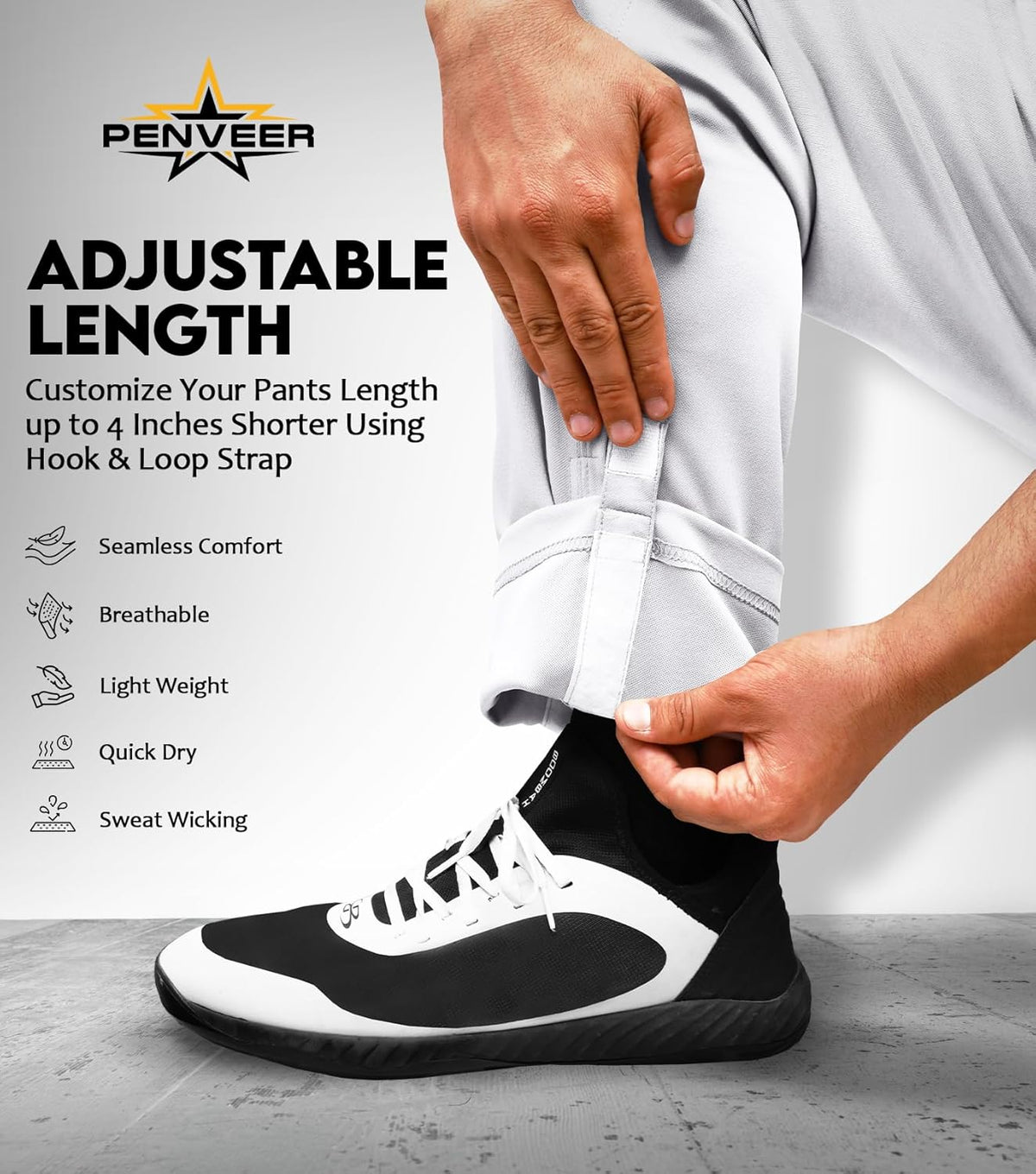 Skiennix Men's Baseball Pants - Full Length, Open Bottom, Adjustable Fit for Comfort | Adult Sizes