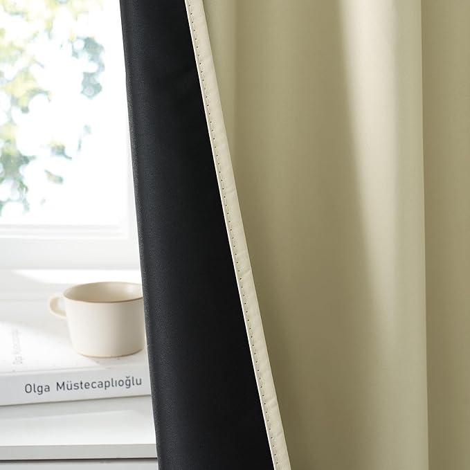 RYB HOME 100% Blackout Short Curtains