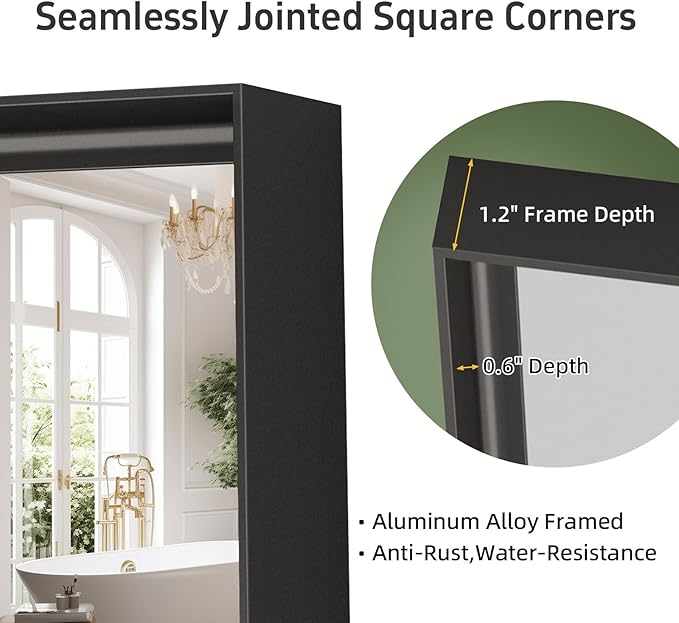 36”x 28” Black Bathroom Mirrors