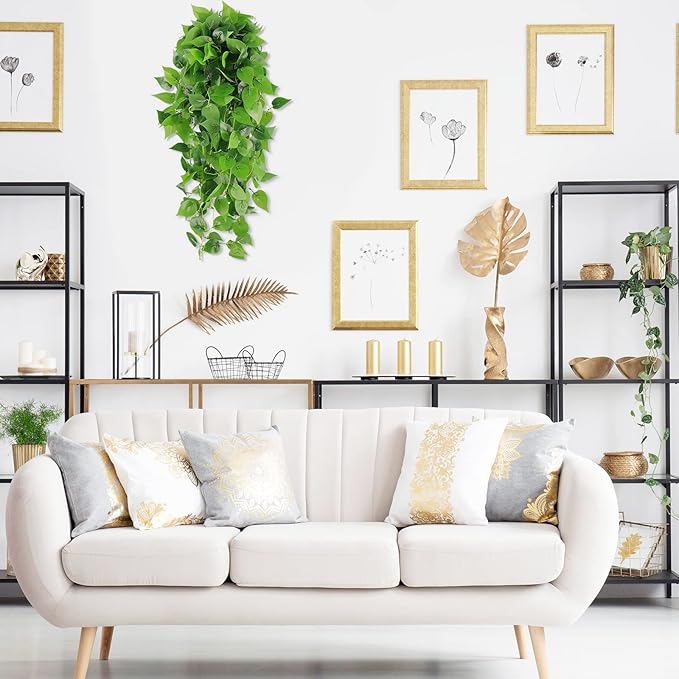 CEWOR 2pcs Fake Hanging Plants for Room Decor, 3.6ft Artificial Ivy Pothos Vine