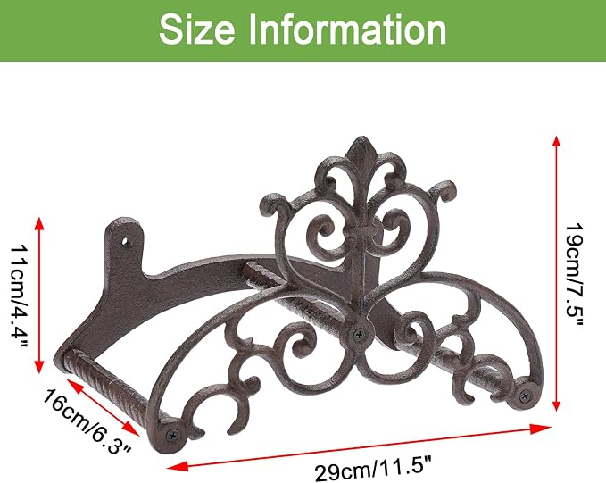 OwnMy Cast Iron Garden Hose Holder Heavy Duty Wall Mount Water Hose Reels Holder, Decorative Water Hose Hanger Garden Hose Storage Organizer Rack for Outdoor Lawn Yard, 11.5"L x 6.3"W x 7.5"H