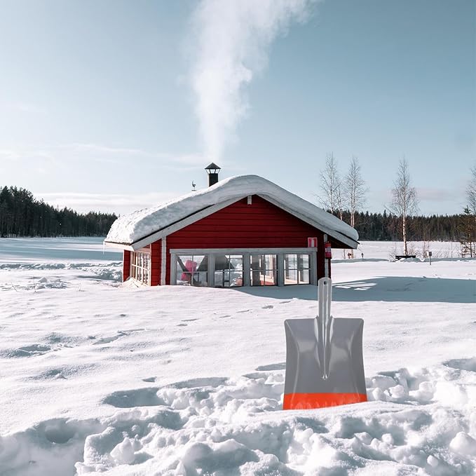 NUOBESTY Thickened Metal Ice Shovel with Serrated Edge Heavy-Duty Outdoor Ice Chopper and Snow Scoop Tool Lightweight Snow Cleaning Shovel for Cars and Driveways Labor-Saving Winter