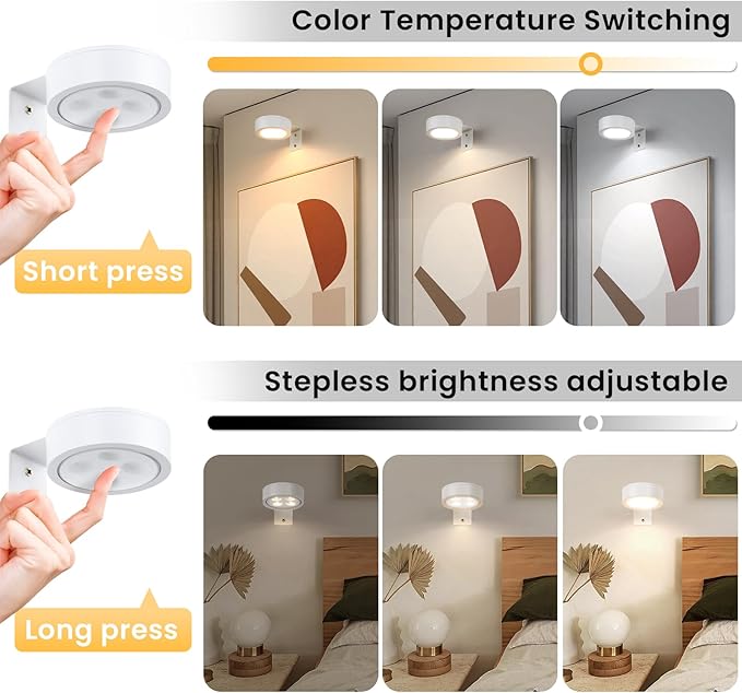 4-Pack Battery Picture Lights, Remote Painting Light