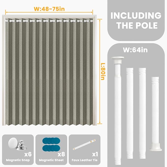 AJAZZ Blackout Accordion Door Curtain
